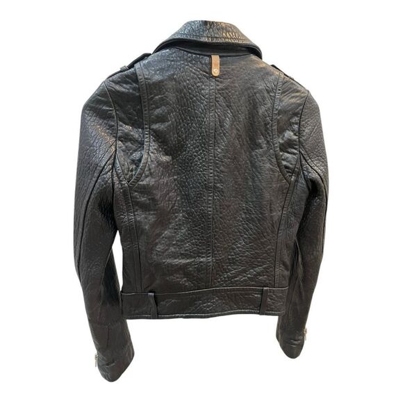 Manage Black Leather Biker Jacket - Picture 2 of 10